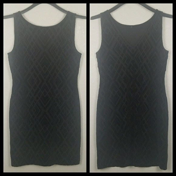 WHBM Black Velvet Burnout Shift Dress - Picture 3 of 8